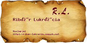 Ribár Lukrécia névjegykártya